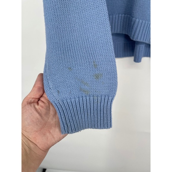 Tory Sport Blue LOVE Knit Sweater XS Cashmere Blend Boxy Oversized READ - Picture 6 of 9
